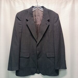 Evan Picone For May D&F Gray Plaid Men's Blazer 41R Wool USA 2 Button Vtg‎